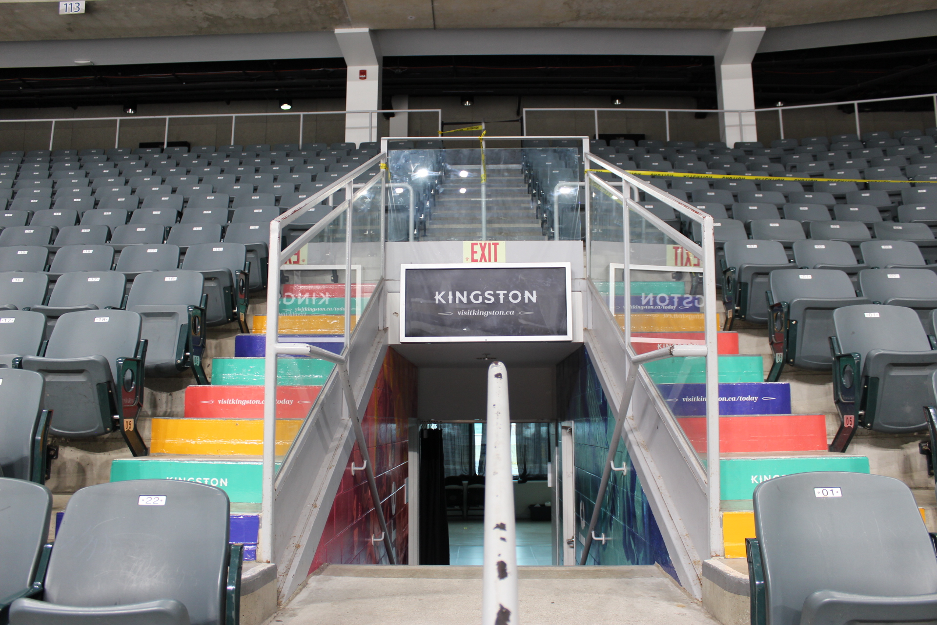 Staircase covered in Advertising Display